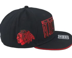 Chicago Blackhawks Gino Flat Brim Black/Red Snapback - Fanatics