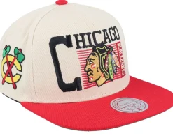 Chicago Blackhawks Speed Zone Off White/Red Snapback - Mitchell & Ness