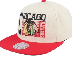 Chicago Blackhawks Speed Zone Off White/Red Snapback - Mitchell & Ness
