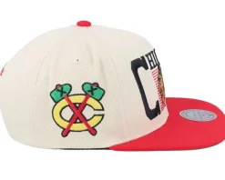 Chicago Blackhawks Speed Zone Off White/Red Snapback - Mitchell & Ness