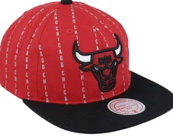 Chicago Bulls City Pinstripe Deadstock Red/Black Snapback - Mitchell & Ness
