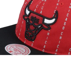 Chicago Bulls City Pinstripe Deadstock Red/Black Snapback - Mitchell & Ness