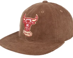 Chicago Bulls Corduroy Manchester Deadstock Brown Snapback - Mitchell & Ness
