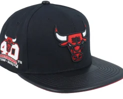 Chicago Bulls Hwc Black/Pu Leather Strapback - Mitchell & Ness