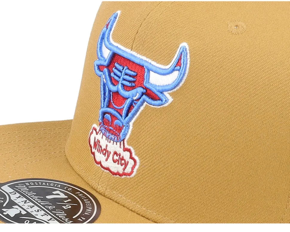 Chicago Bulls Sand And Sky Tan Fitted - Mitchell & Ness