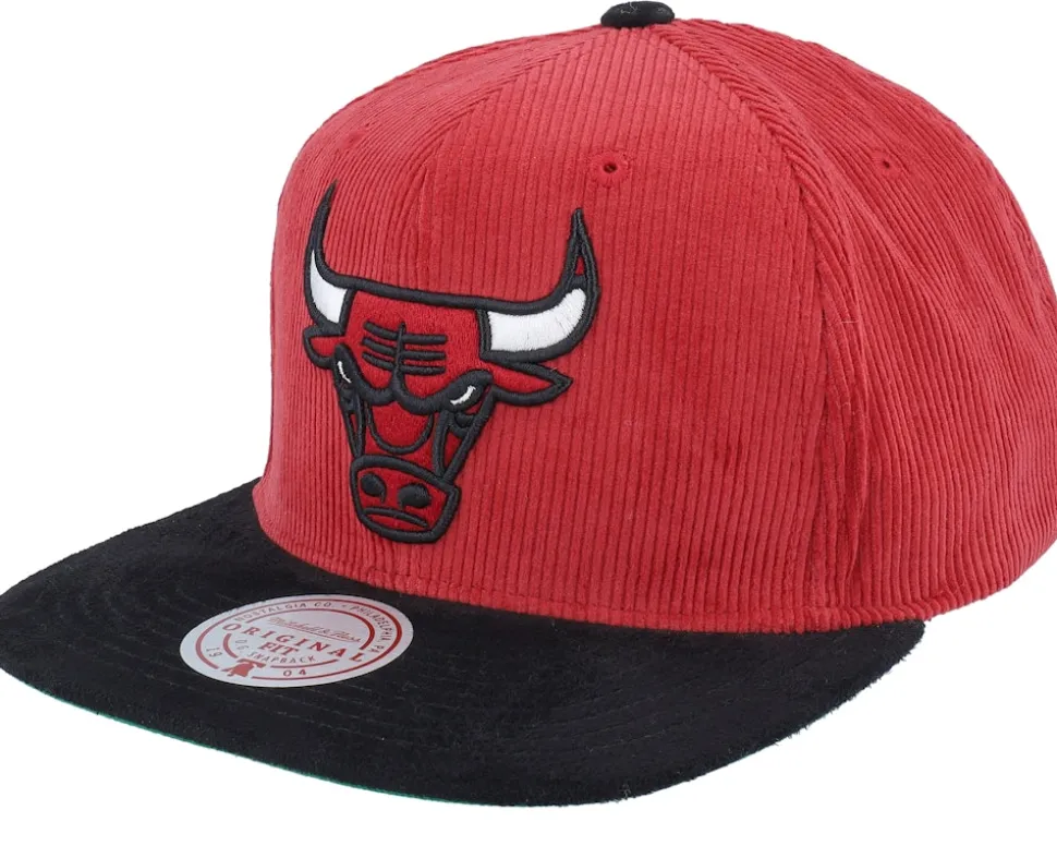Chicago Bulls Sueduroy Cord Red/Black Snapback - Mitchell & Ness