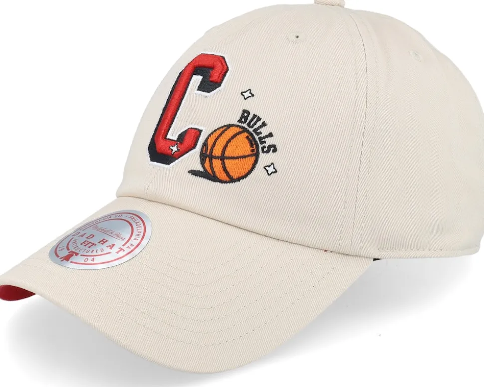 Chicago Bulls Swagger Hwc Cream Dad Cap - Mitchell & Ness
