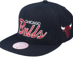 Chicago Bulls Team Script 2.0 Black Snapback - Mitchell & Ness
