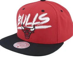 Chicago Bulls Transcript Red/Black Snapback - Mitchell & Ness