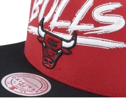 Chicago Bulls Transcript Red/Black Snapback - Mitchell & Ness