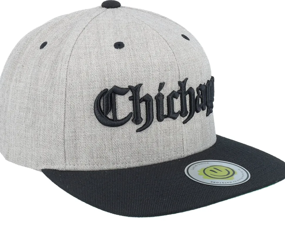 Chichago 3d Script Heather Grey/Black Snapback - Lucid Smile