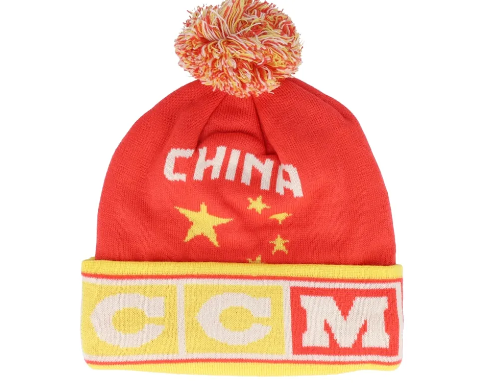 China Flag Knit Team Red Pom - CCM