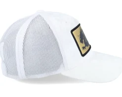 Chinese Dragon Gold Patch Velvet White A-frame Trucker - Calza Pennello
