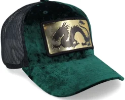 Chinese Dragon Gold Patch Velvet Green/Black - Calza Pennello