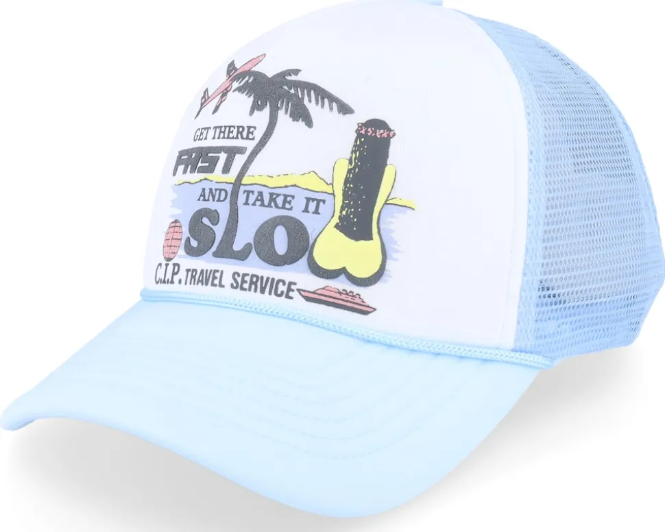 Cip Travel Service Puff Print Light Blue Trucker - Coney Island Picnic