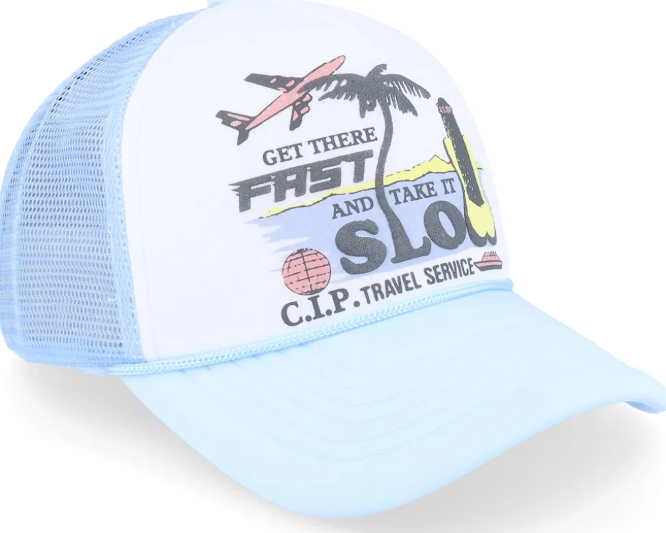 Cip Travel Service Puff Print Light Blue Trucker - Coney Island Picnic