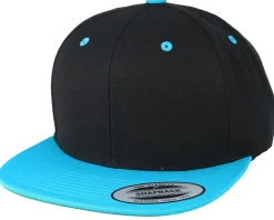 Classic Black/Teal Snapback - Yupoong