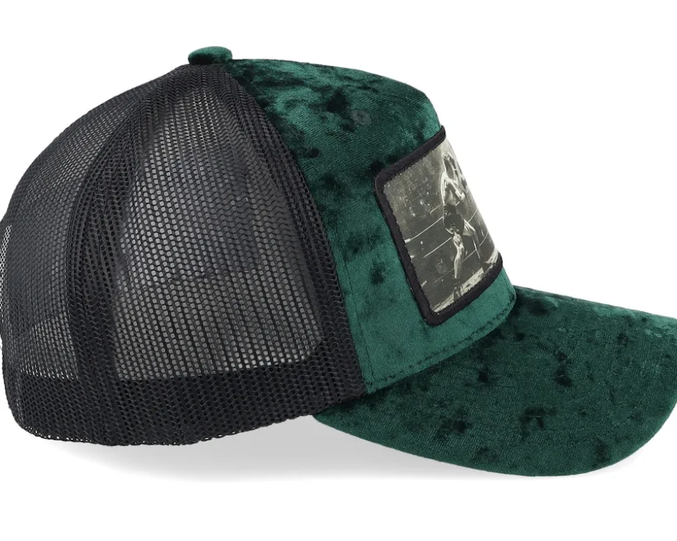 Classic Boxing Match Velvet Green/Black A-Frame Trucker - Calza Pennello