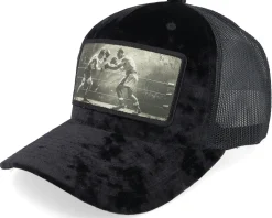 Classic Boxing Match Velvet Black A-Frame Trucker - Calza Pennello