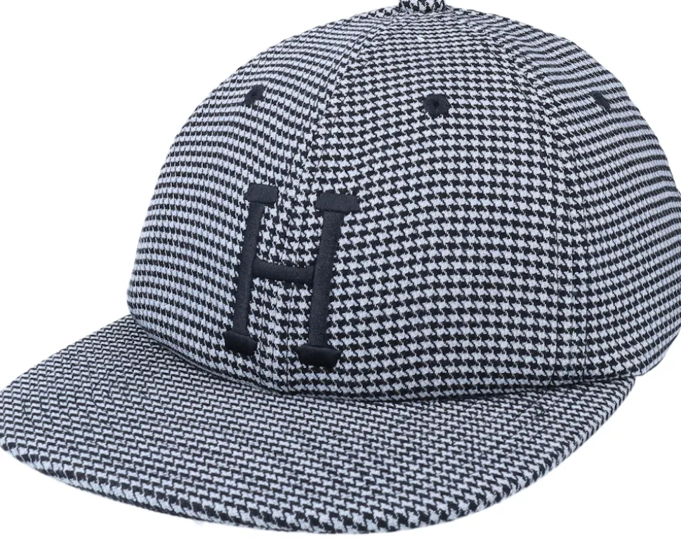 Classic H Houndstooth 6 Panel Black Strapback - HUF