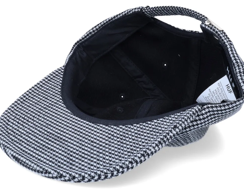 Classic H Houndstooth 6 Panel Black Strapback - HUF