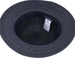 Cloche In Braid Mix Black Bucket Straw Hat - Seeberger