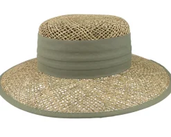 Cloche Seagras Natural/Khaki Straw Hat - Seeberger