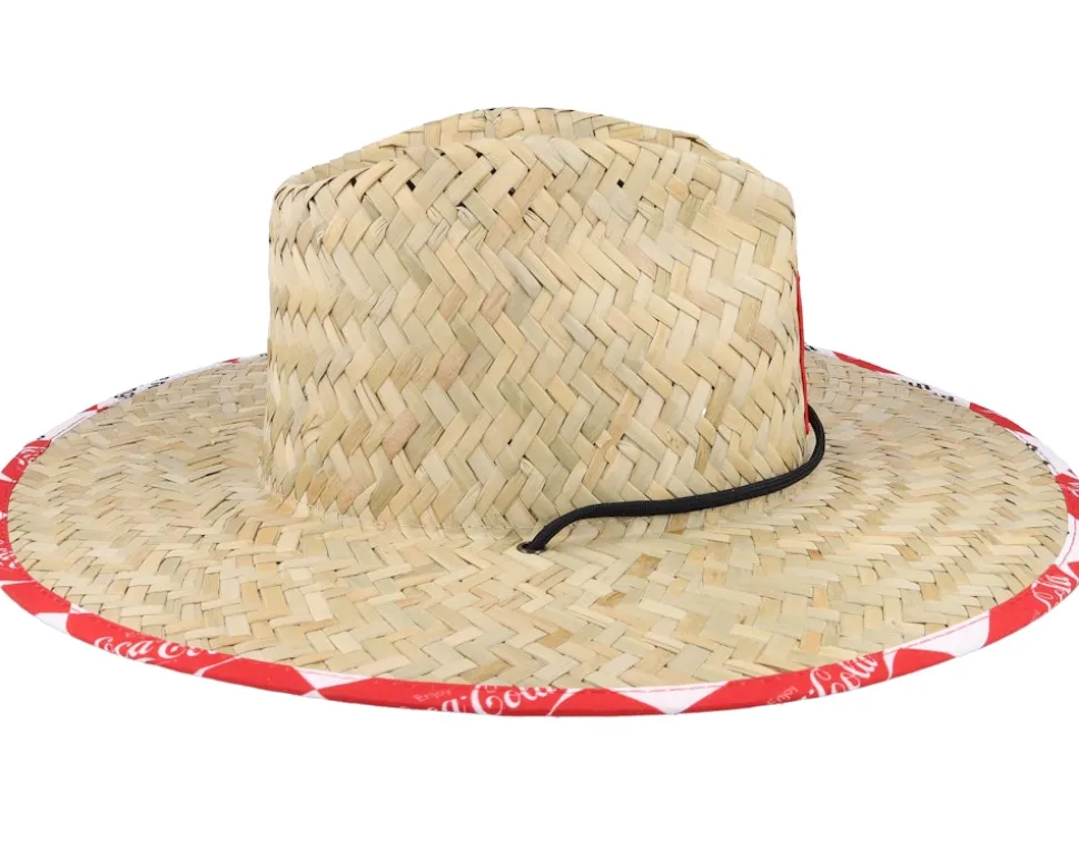 Coca-cola Sun Hat Coke Natural/Red Straw Hat - Brixton