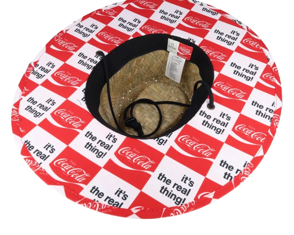 Coca-cola Sun Hat Coke Natural/Red Straw Hat - Brixton