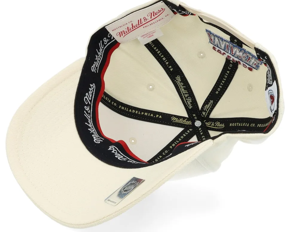 Colorado Avalanche Khaki Classic Red Khaki Adjustable - Mitchell & Ness