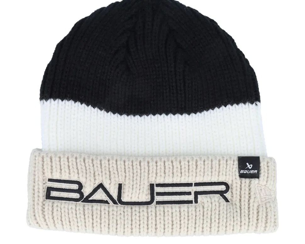 Colorblock Toque Black/White/Stone Cuff - Bauer