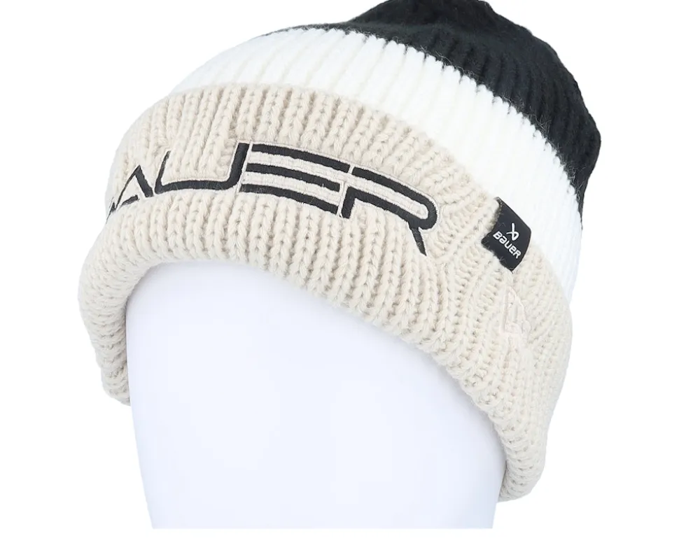 Colorblock Toque Black/White/Stone Cuff - Bauer