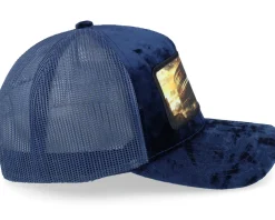 Colosseum At Its Peak Velvet Navy A-Frame Trucker - Calza Pennello
