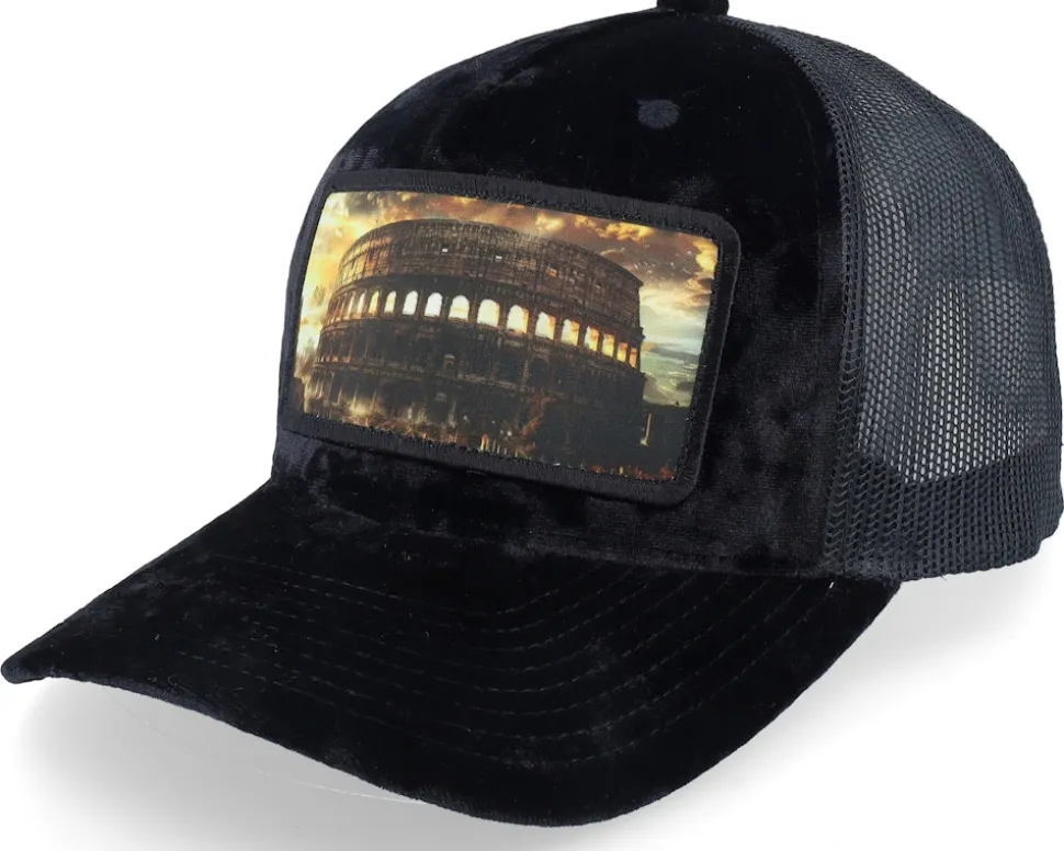 Colosseum At Its Peak Velvet Black A-Frame Trucker - Calza Pennello