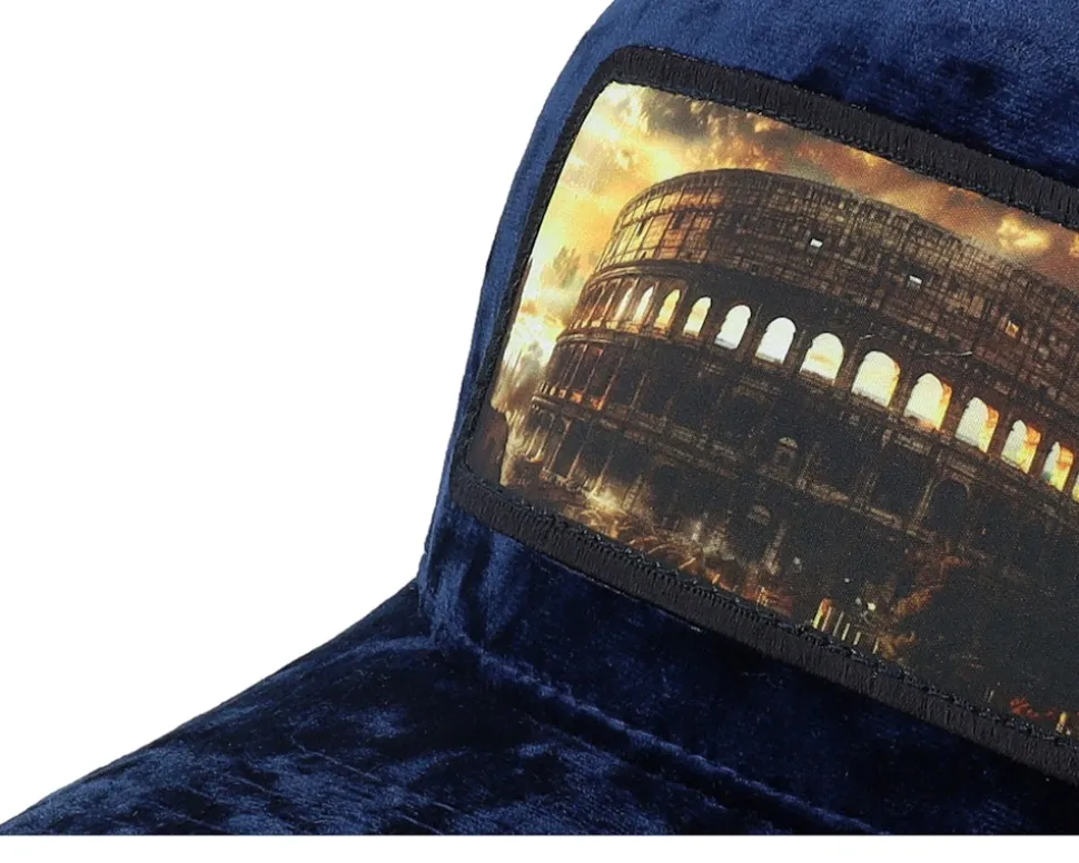 Colosseum At Its Peak Velvet Navy A-Frame Trucker - Calza Pennello