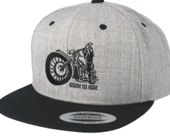 Comfy Ride Grey/Black Snapback - Born To Ride