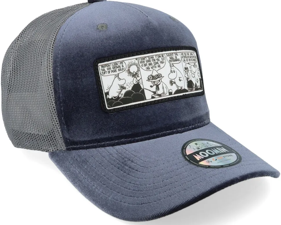 Comic Strip Fishsing Grey Velvet Trucker - Moomin
