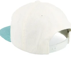 Cord White/Teal 5-panel Halfmoon Snapback - Equip