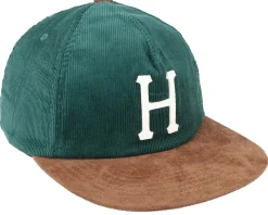 Corduroy Classic H 5 Panel Forest Green Snapback - HUF