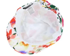 Cotton Military Cap In Floral Design White Vega Cap - Seeberger