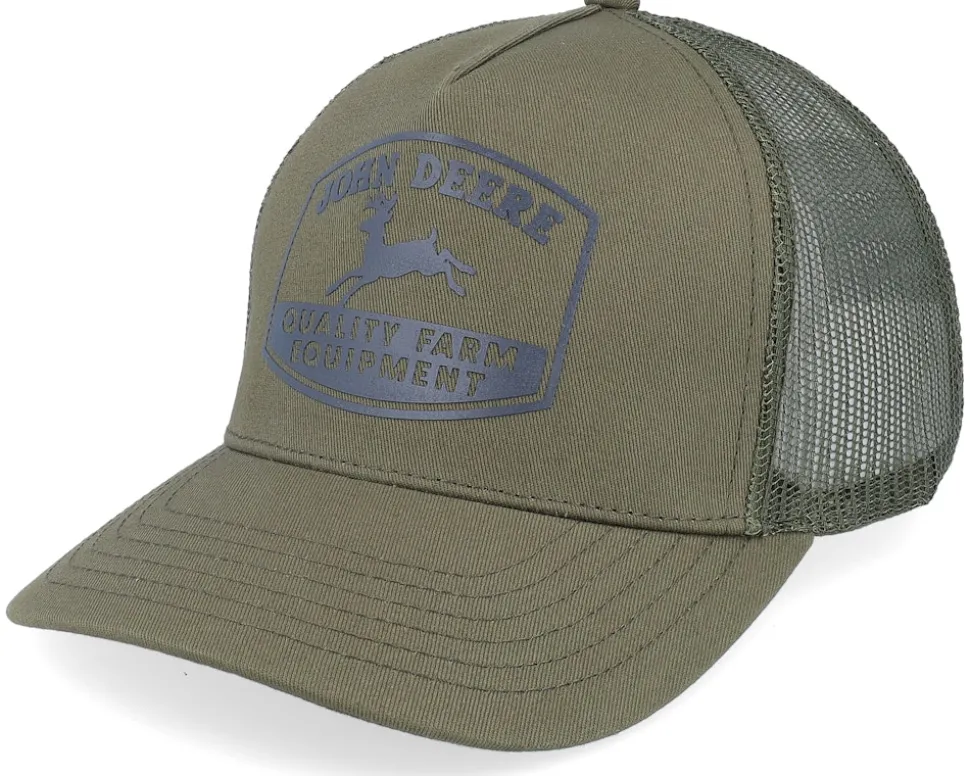 Cotton Twill Mesh Cap Olive Trucker - John Deere