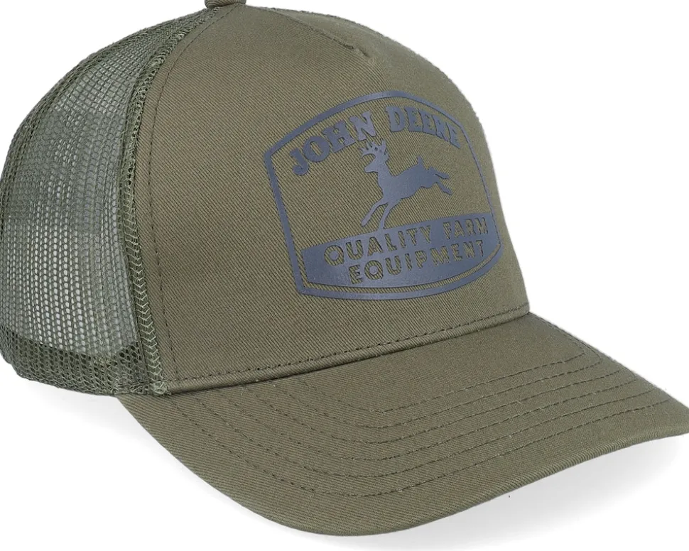 Cotton Twill Mesh Cap Olive Trucker - John Deere