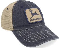 Cotton/Poly Mesh Ivory/Navy Trucker - John Deere