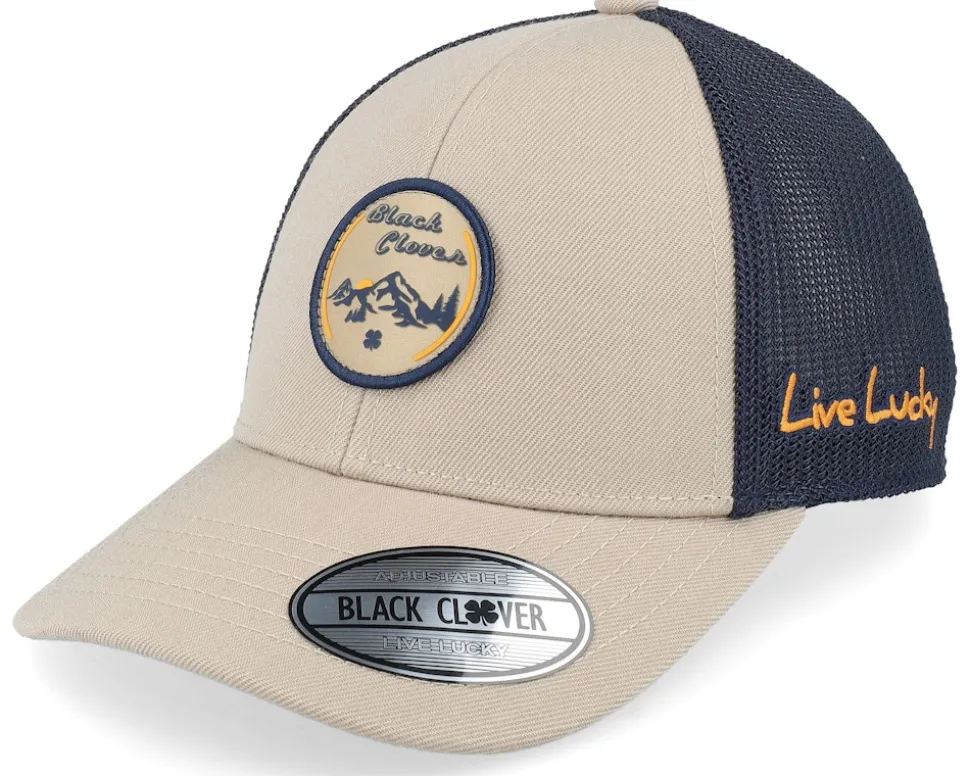 Cottonwood Khaki/Navy Mesh W Patch Trucker - Black Clover