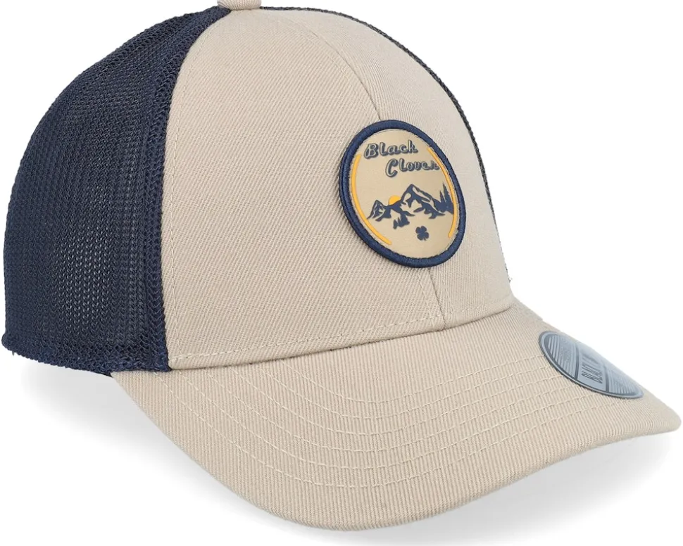 Cottonwood Khaki/Navy Mesh W Patch Trucker - Black Clover