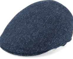 Country Harris Tweed Blue Hr Flat Cap - MJM Hats