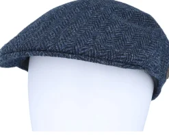 Country Harris Tweed Blue Hr Flat Cap - MJM Hats