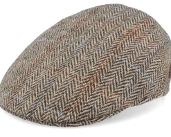 Country Harris Tweed Brown Hr Flat Cap - MJM Hats
