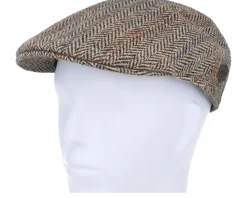 Country Harris Tweed Brown Hr Flat Cap - MJM Hats