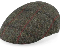 Country Harris Tweed Green Check Flatcap - MJM Hats